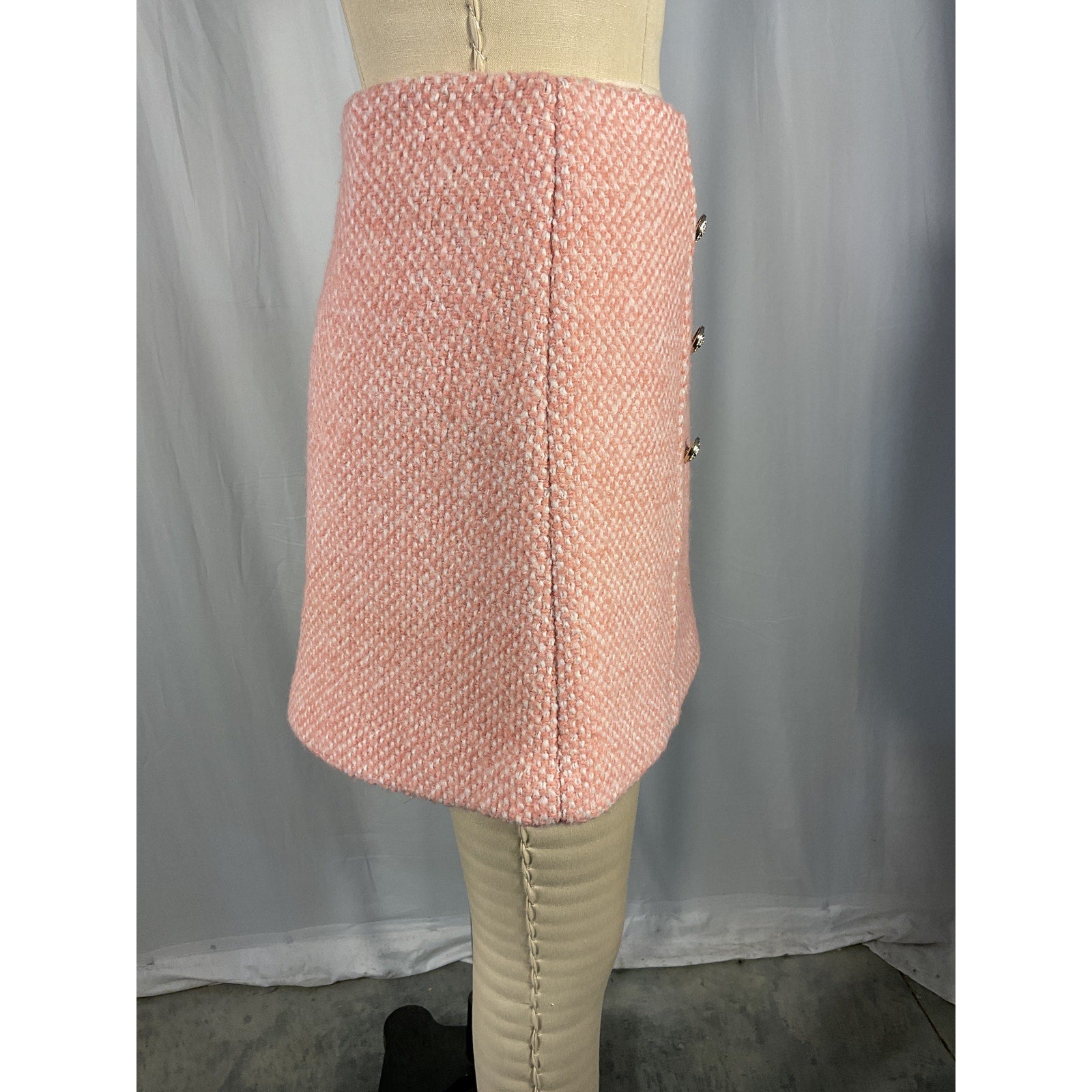 Maje 'Josila' Pink Tweed Skirt Size S