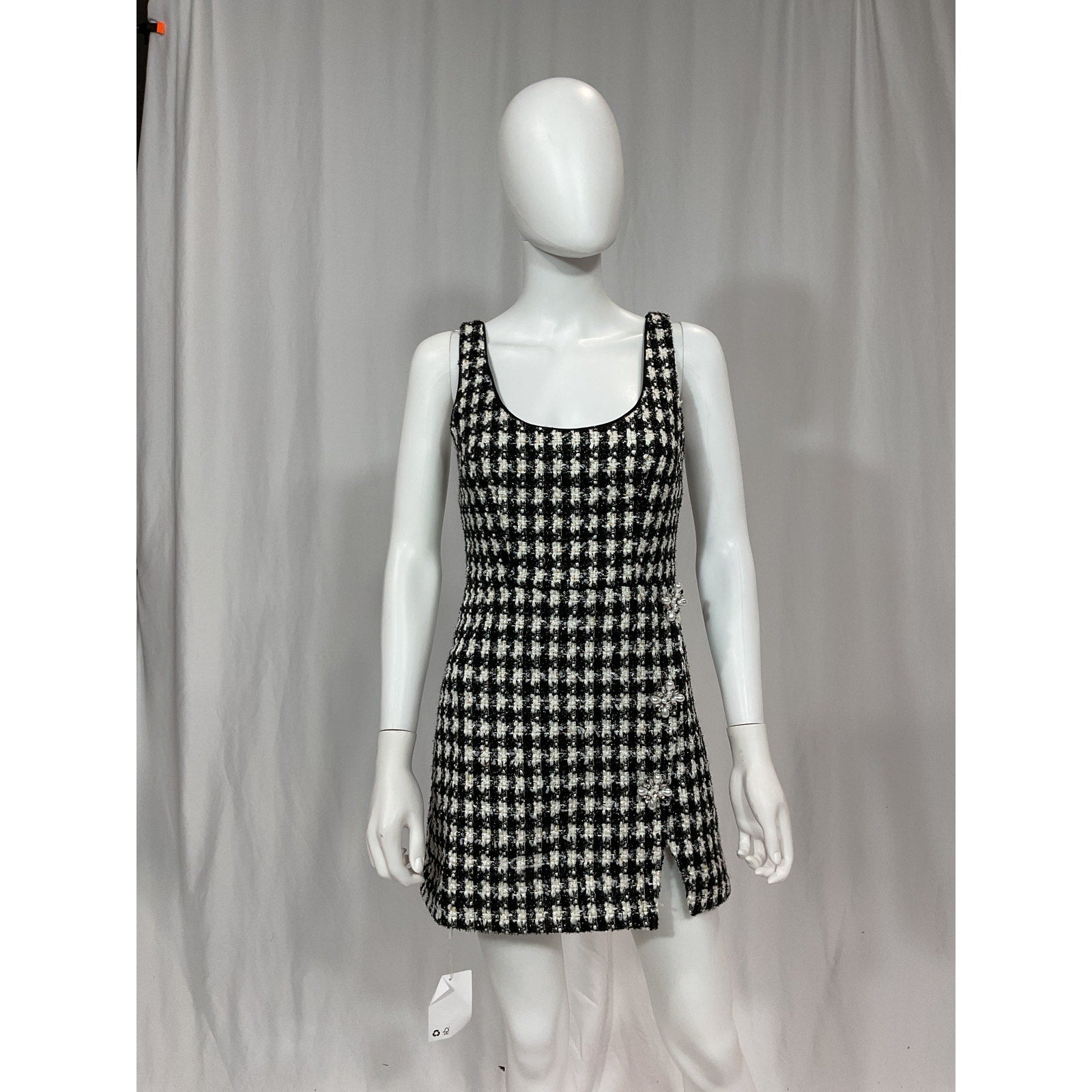 Self-Portrait 'Boucle' Black Crystal Embellished Mini Dress Size 4 - NWT