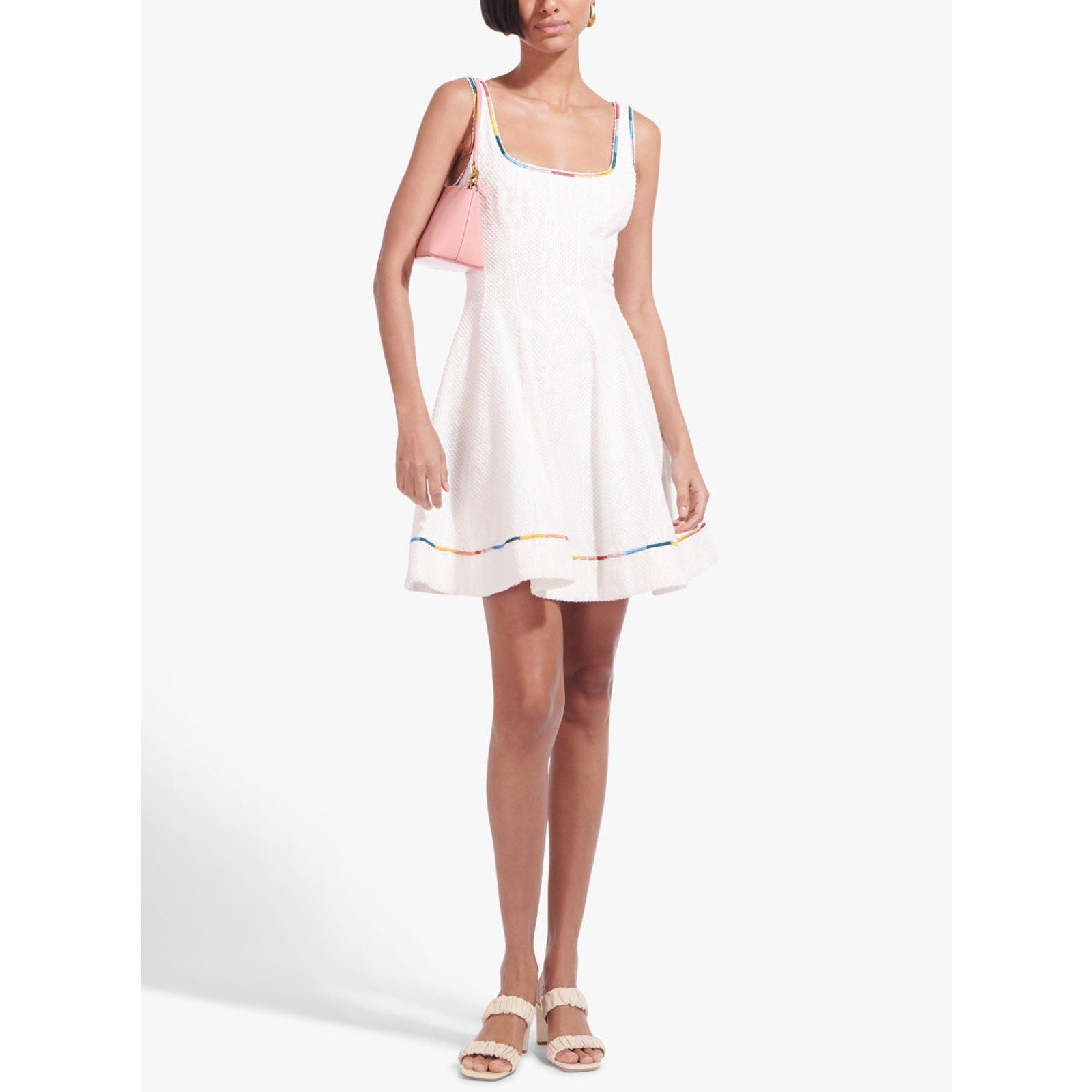 Staud Mini 'Wells' White Scoop Neck Dress Size 0 - NWT