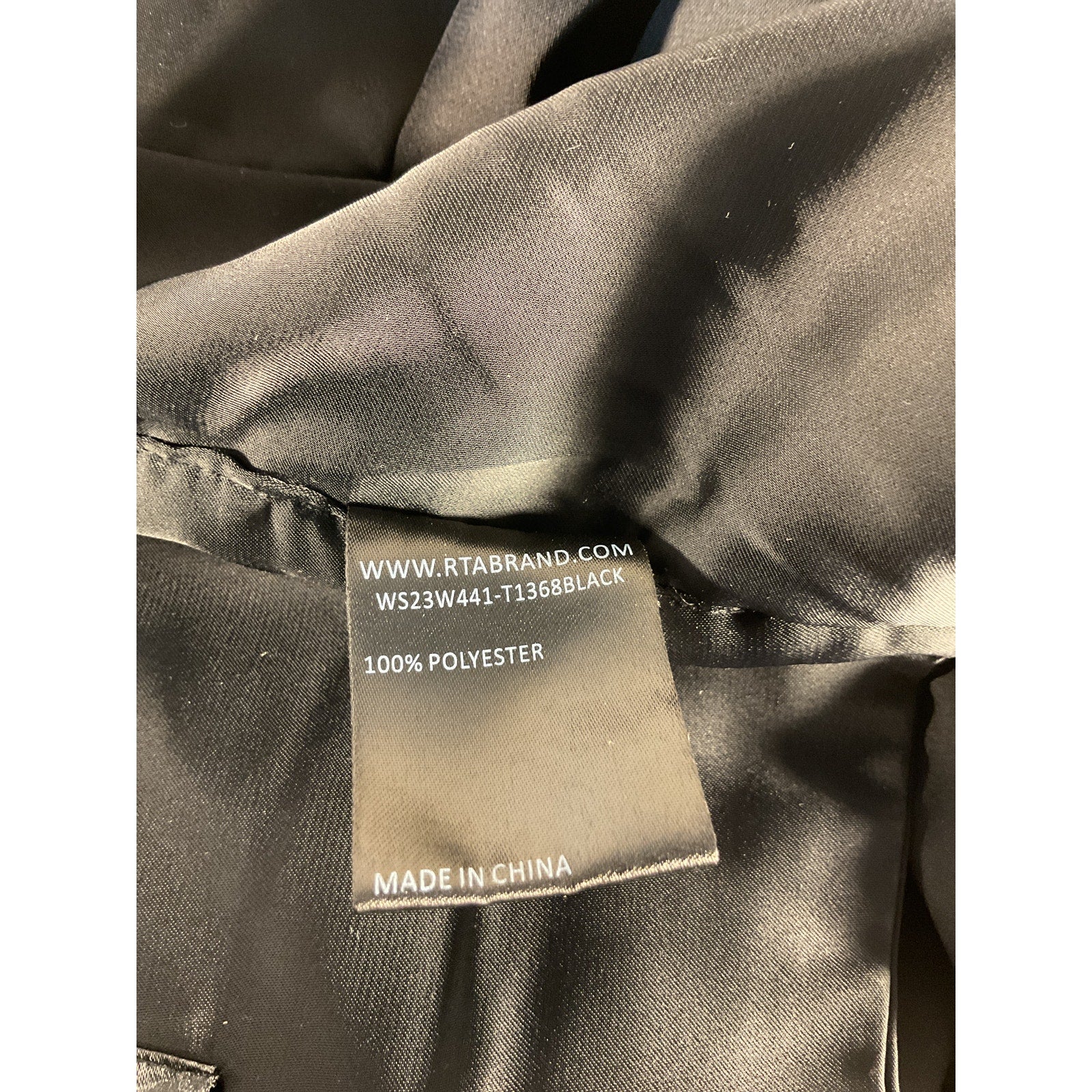 Rta 'Tiago' Black Satin Wrap Keyhole Top Size M