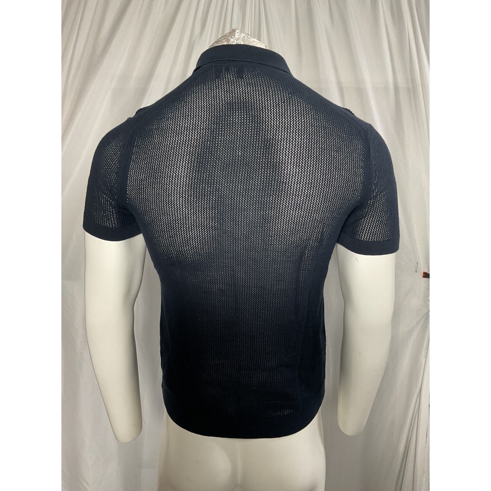 Theory 'Cairn Breac' Black Short-Sleeve Open Shirt Size S
